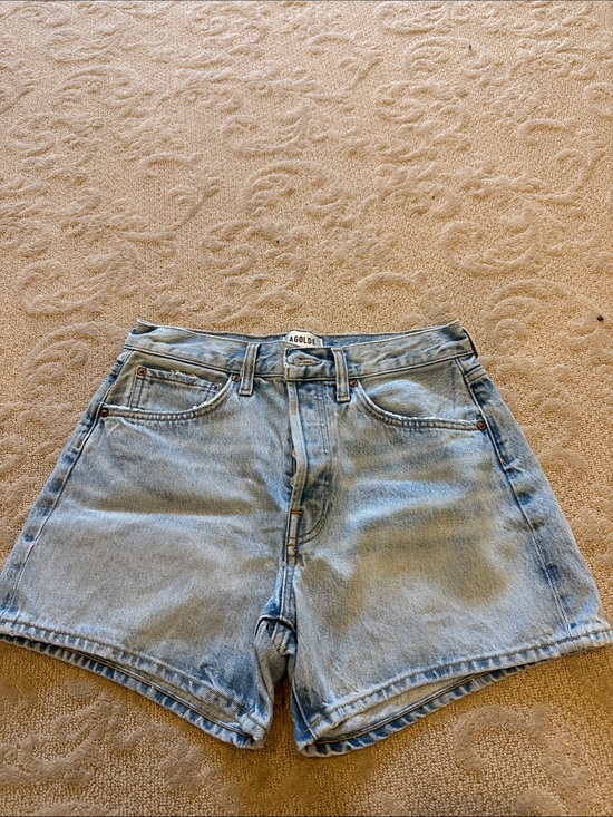 Agolde Pants - AGOLDE Light Wash Parker High-Rise Denim Shorts